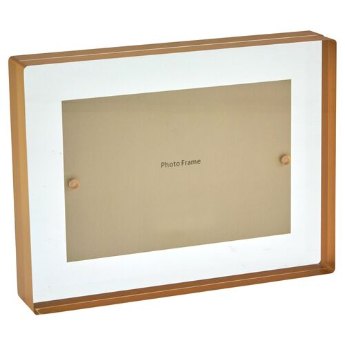 Lucite Border Picture Frame, Gold~P77641235