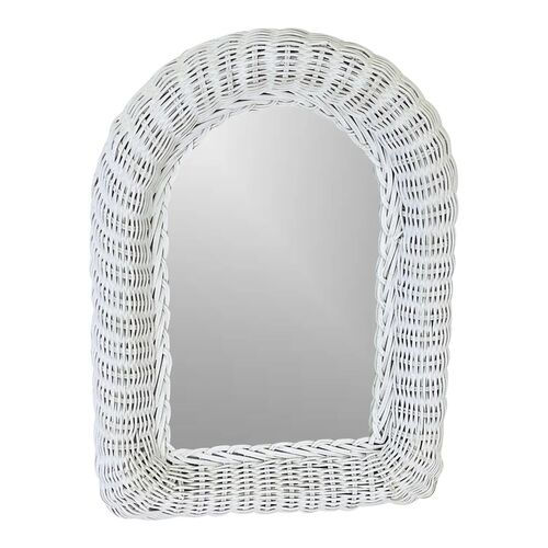 White Wicker Wall Mirror~P77650863
