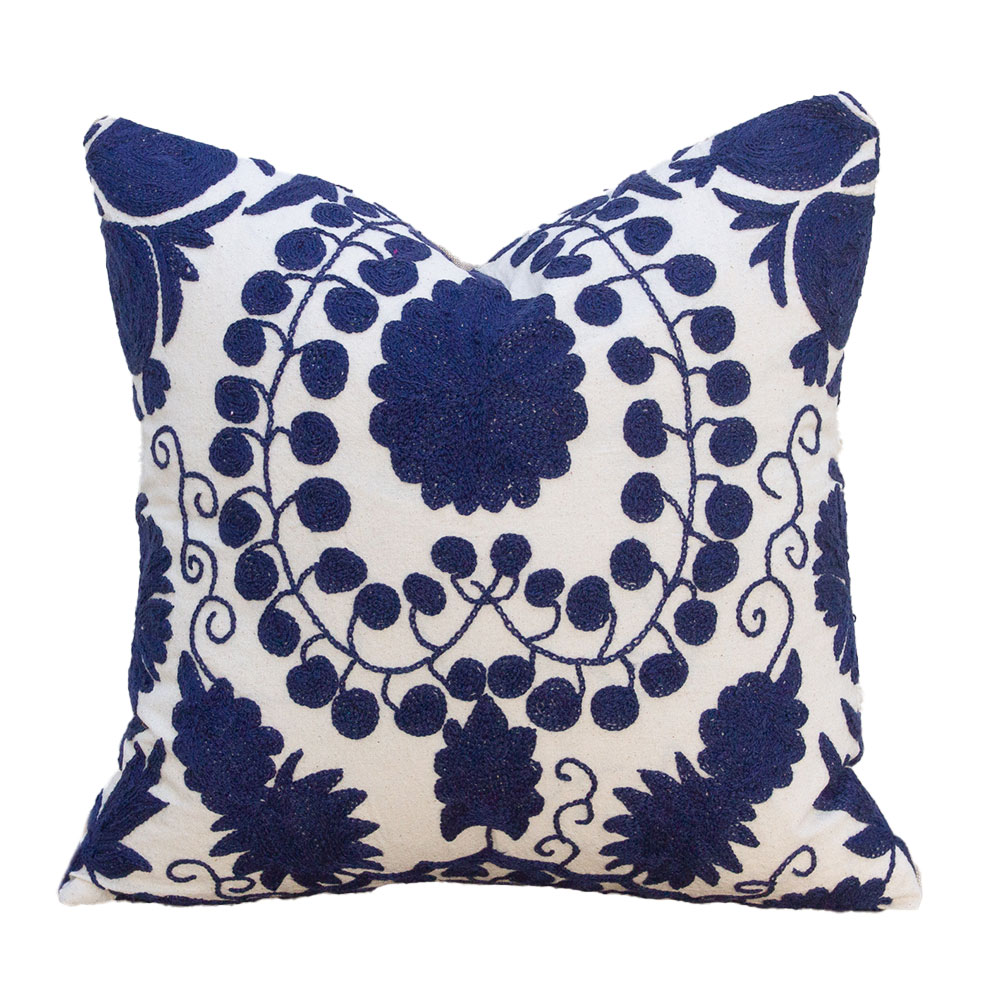 Bukhara Bloom Floral Suzani Throw Pillow~P77754830