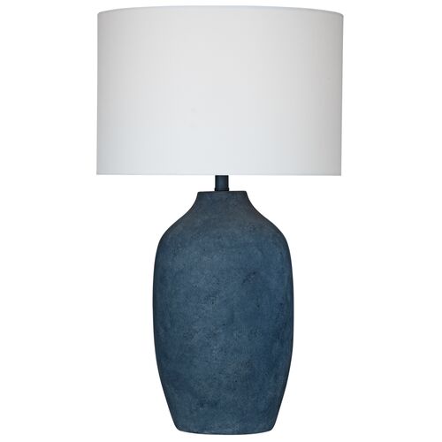 Skyla Cement Table Lamp, Matte Blue