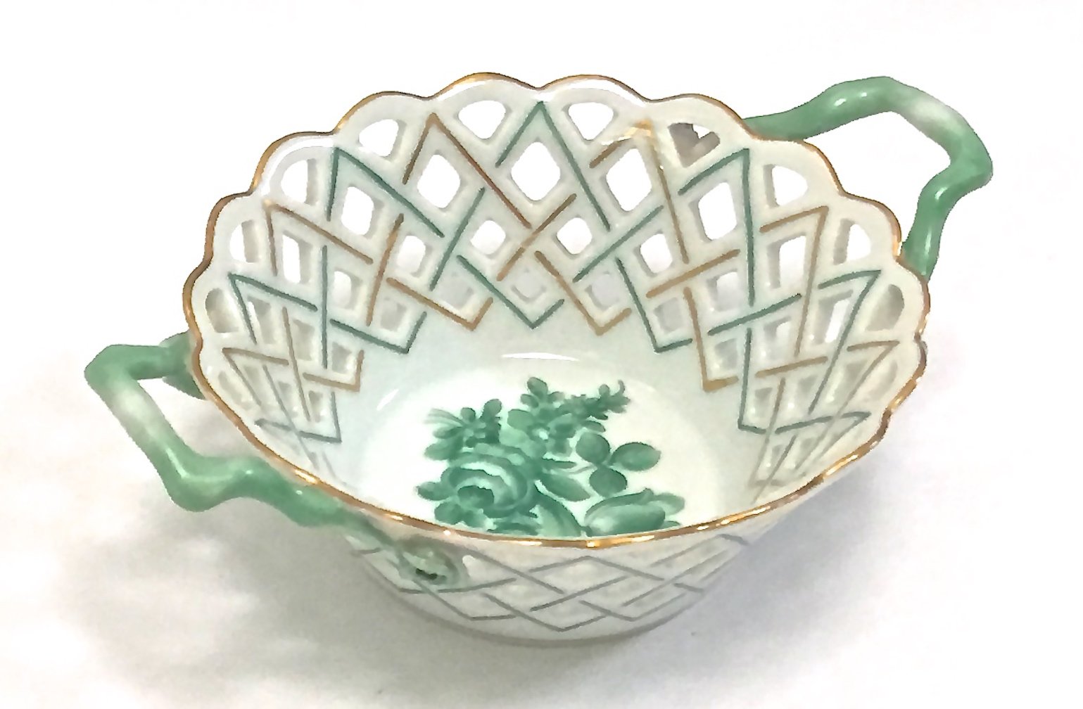 Herend Pierced Porcelain Floral Dish~P77322602