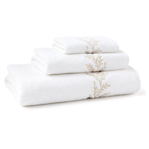 3-Pc Willow Towel Set, Ivory~P75175186