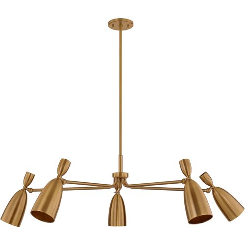 Spade 5-Light Chandelier, Patina Brass