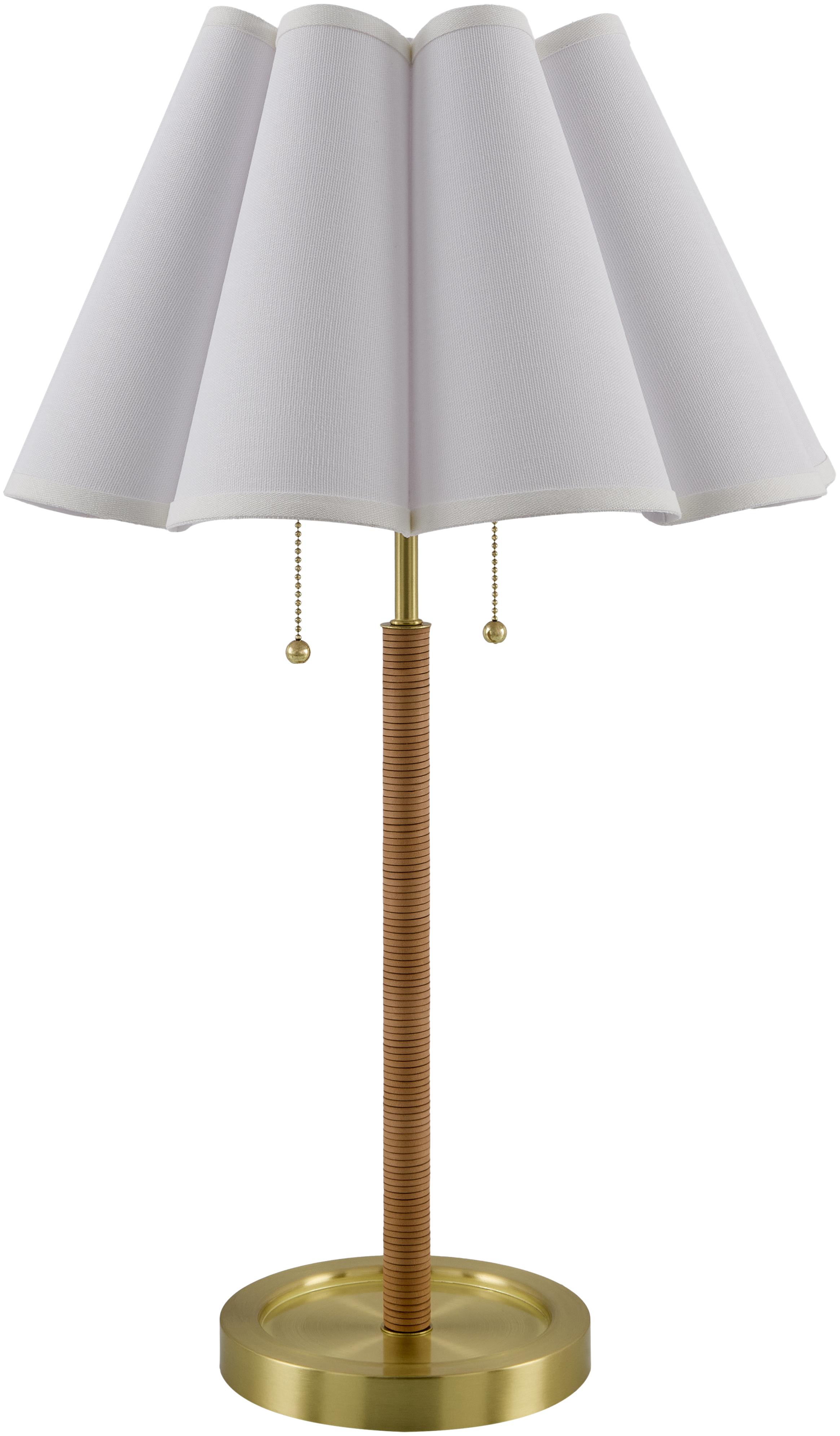 Mirok Scalloped Table Lamp, Natural/Brass