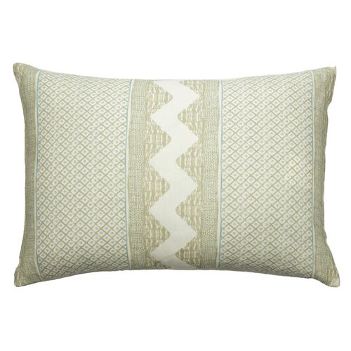 Kennedy 16x24 Lumbar Pillow, Sage/Cream
