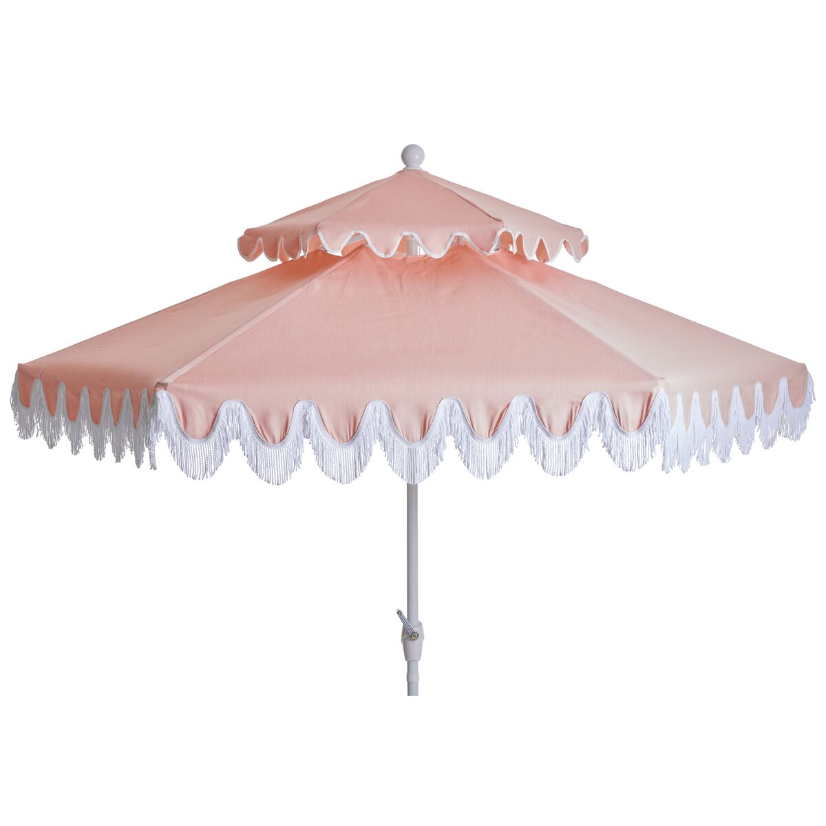 ari pagoda fringe patio umbrella hot pink white Funsite 7.5ft with Fringe, UPF50+ Tassel Umbrella with Crank & Fiberglass Ribs, Holiday Outdoor Umbrella for Garden Pool Lawn Yard Table, : Patio, Lawn & Garden Stir up a touch of midcentury glamor with this classic scalloped outdoor umbrella Elyrthriumc Boho Beach Umbrella with