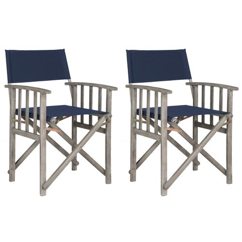S/2 Miles Outdoor Director's Chairs, Navy/Gray~P60894908