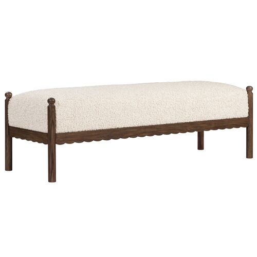 Bennett Scalloped Faux Shearling Bench Bennett Scalloped Faux Shearling Bench