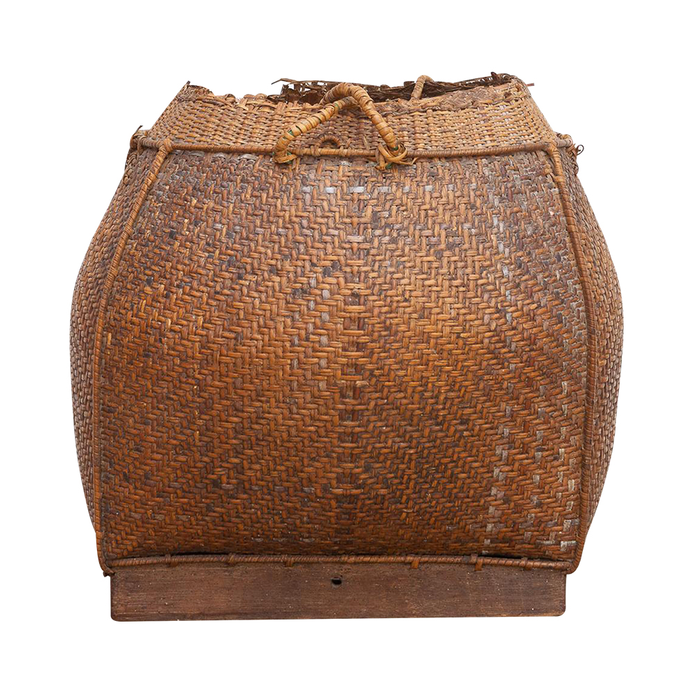 19th C. Rattan "Tharu" Basket From Nepal~P77658366