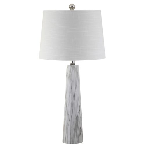 Lucianis Resin Table Lamp, White/Black