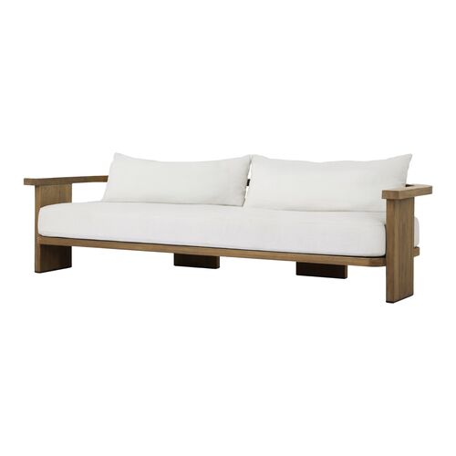 India Outdoor Teak Sofa, Alessi Linen