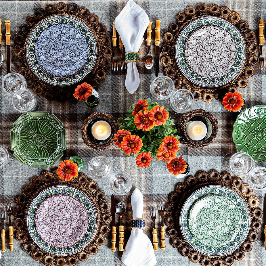 Designed to be mixed rather than matched, the Juliska x Veronica Beard assortment is boho by way of Iberia—perfect for an Eclectic table. 
