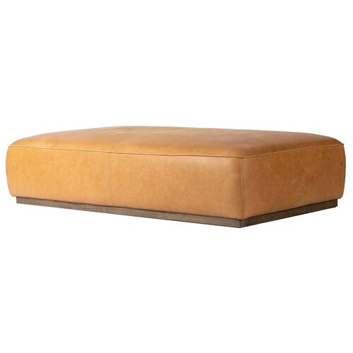 Janessa Cocktail Ottoman, Palermo Butterscotch Leather