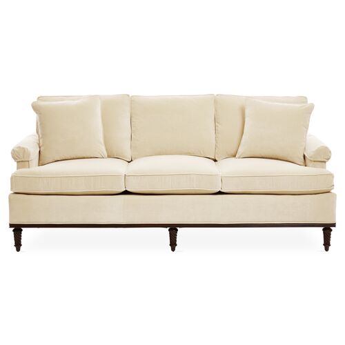 Garbo Sofa, Cream Velvet~P77336219