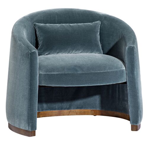 Marlo Performance Velvet Chair, Teal