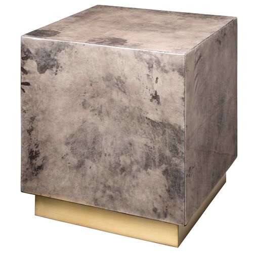 Cube Vellum Side Table, Warm Gray Cube Vellum Side Table, Warm Gray