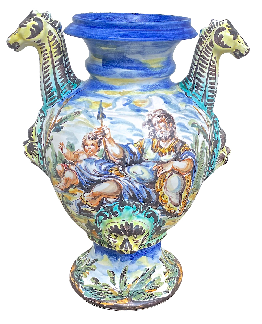 Italian Hand-Painted Urn Vase