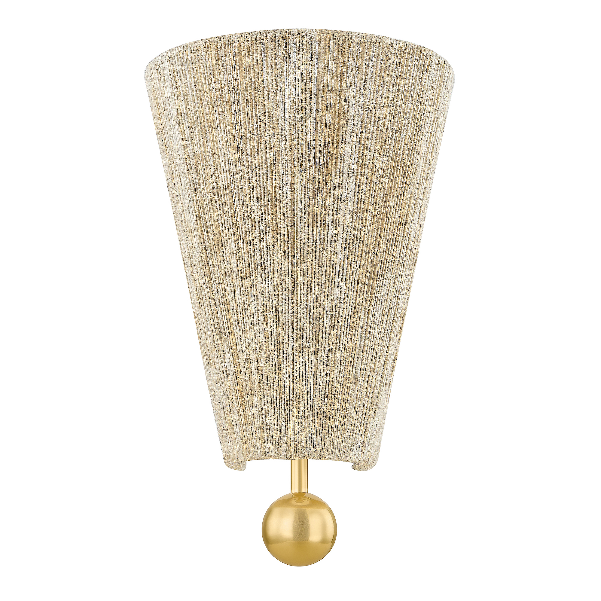 Song Jute Wall Sconce, Light Natural/Aged Brass