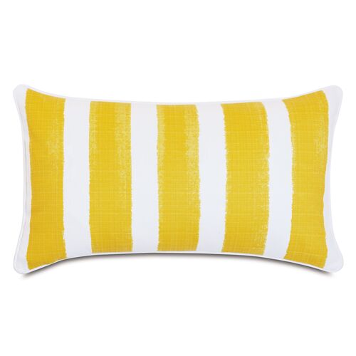 Pergola Lumbar Outdoor Pillow, Yellow/White~P77610098