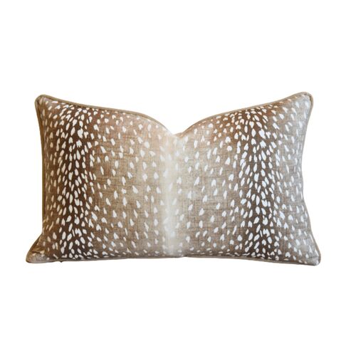 Antelope Deer Fawn Linen & Velvet Pillow~P77606330