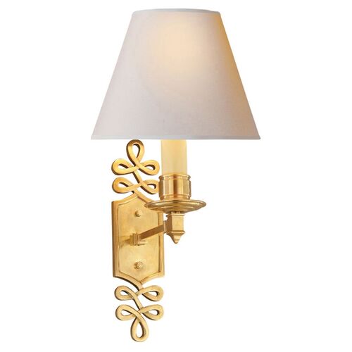 Ginger Single Arm Sconce, Natural Brass~P75917639
