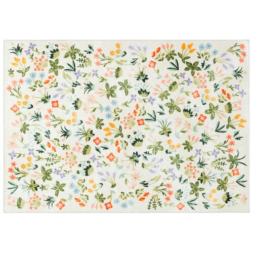 Becki Washable Rug, Beige/Red Becki Washable Rug, Beige/Red