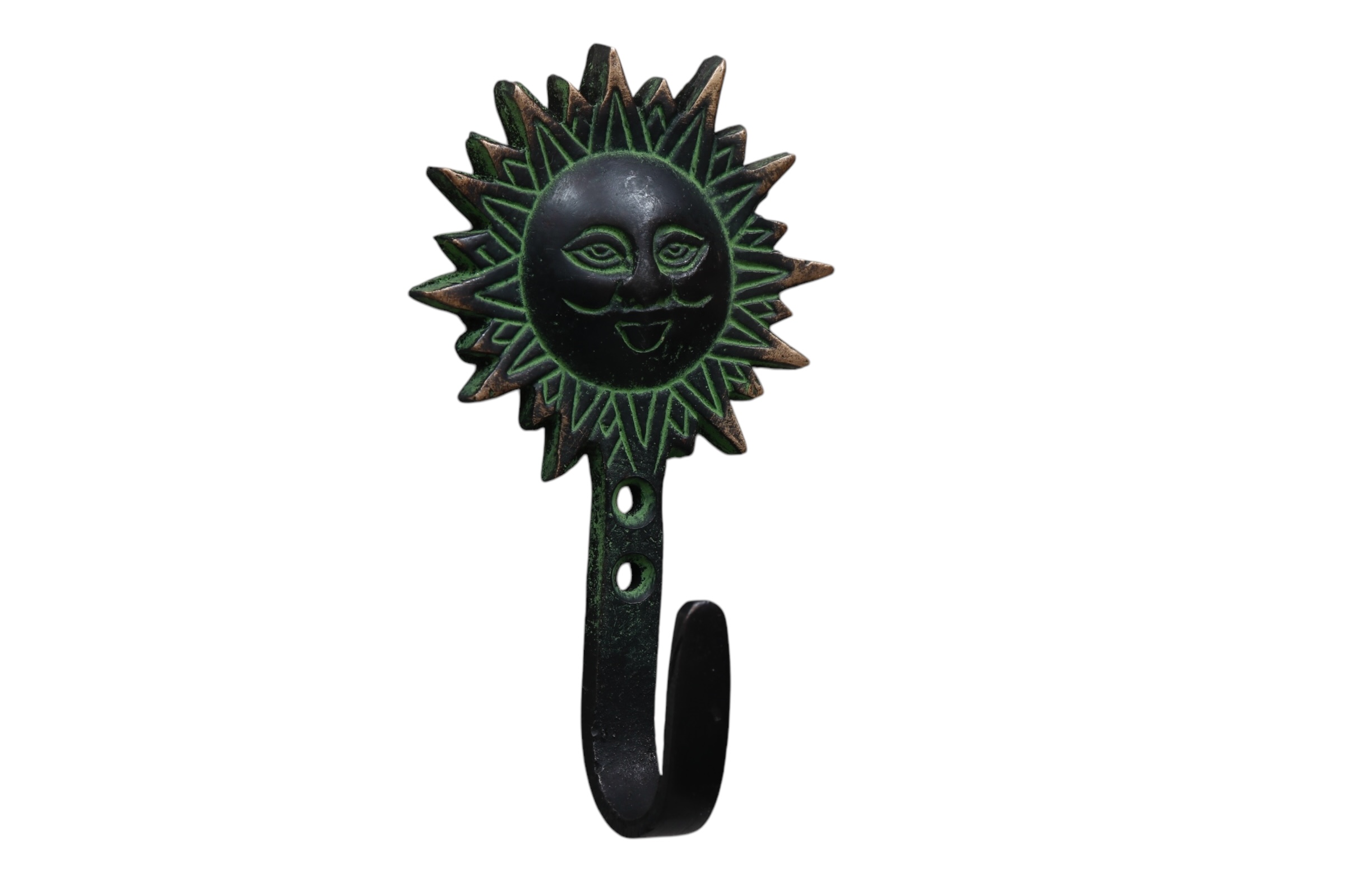 Green Brass Sun Wall Hooks - Set of 4~P77726204