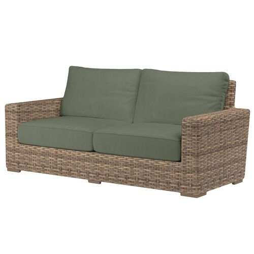 Naevia Outdoor Aluminum/Resin Wicker Loveseat