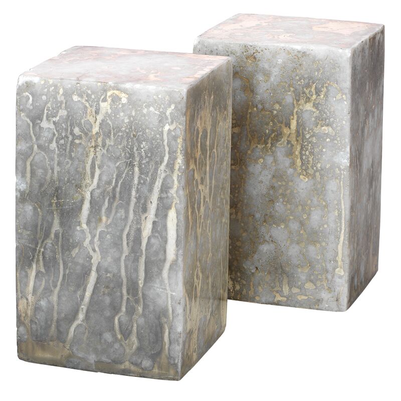 S/2 Marble Slab Bookends, Marble