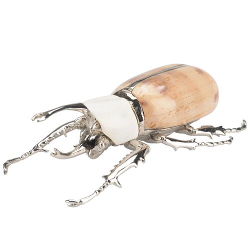 Beetle Paperweight, Silver/Brown