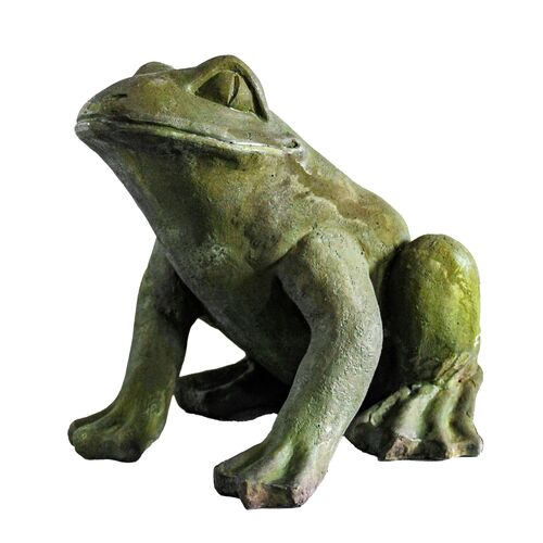 12" Fuogo Frog Outdoor Statue, Verde