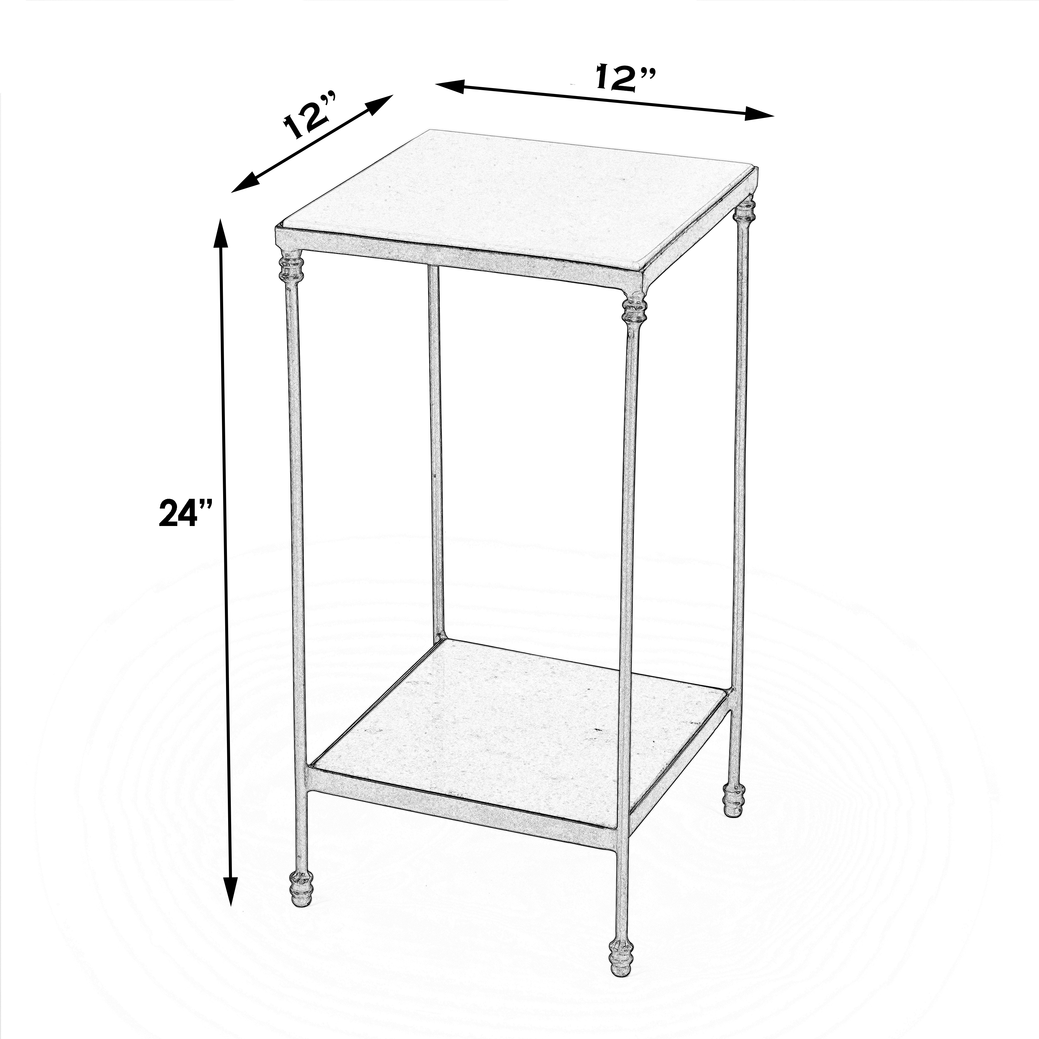 Kieran Outdoor Marble Side Table, Black/White