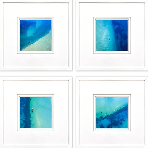 S/4 Aerial Ocean Vista Framed Paintings S/4 Aerial Ocean Vista Framed Paintings