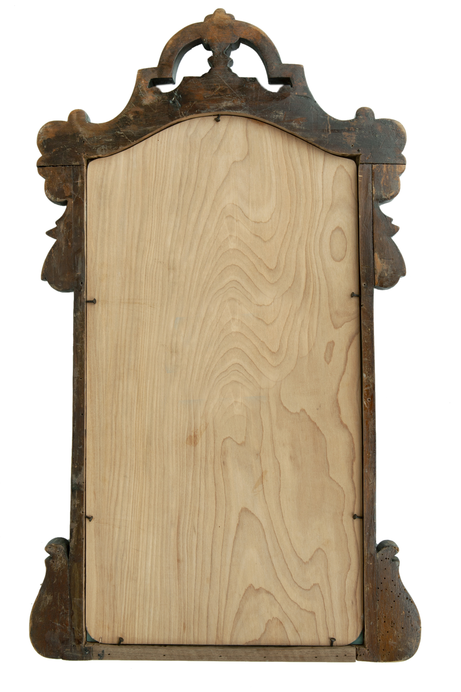Hand Carved Crowned Wooden Mirror~P77679702