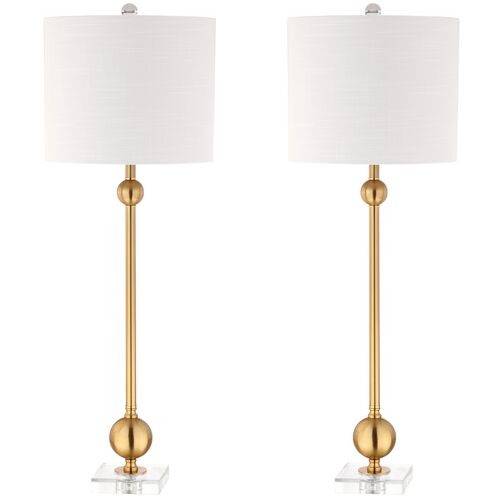 S/2 Verity Table Lamps, Brass