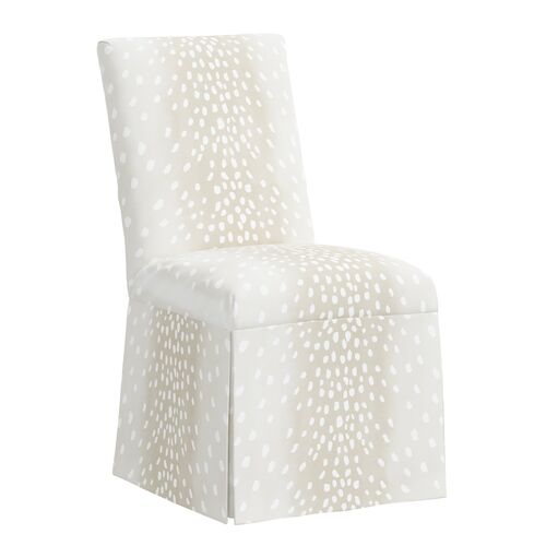 Owen Slipcover Side Chair, Fawn Stripe~P77615449
