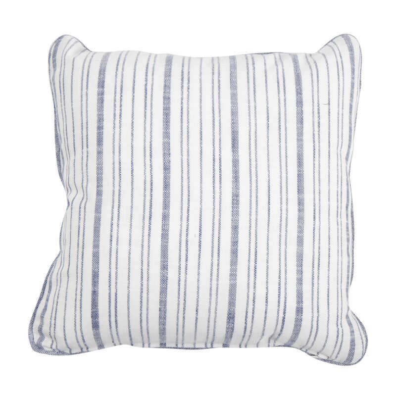 Emilia Outdoor Pillow, Indigo Stripe