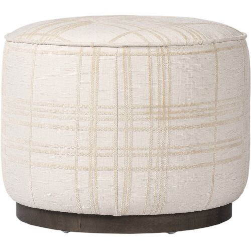 Janessa Round Ottoman, Sheffield Ivory Box Print