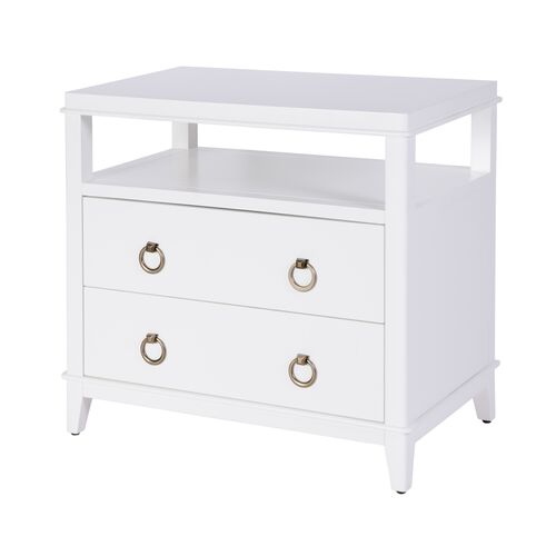 Sylvia 2-Drawer Nightstand w/ Open Shelf Sylvia 2-Drawer Nightstand w/ Open Shelf