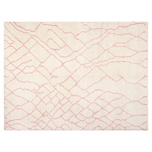 Jordi Hand-Knotted Rug, Ivory/Pink~P76269798
