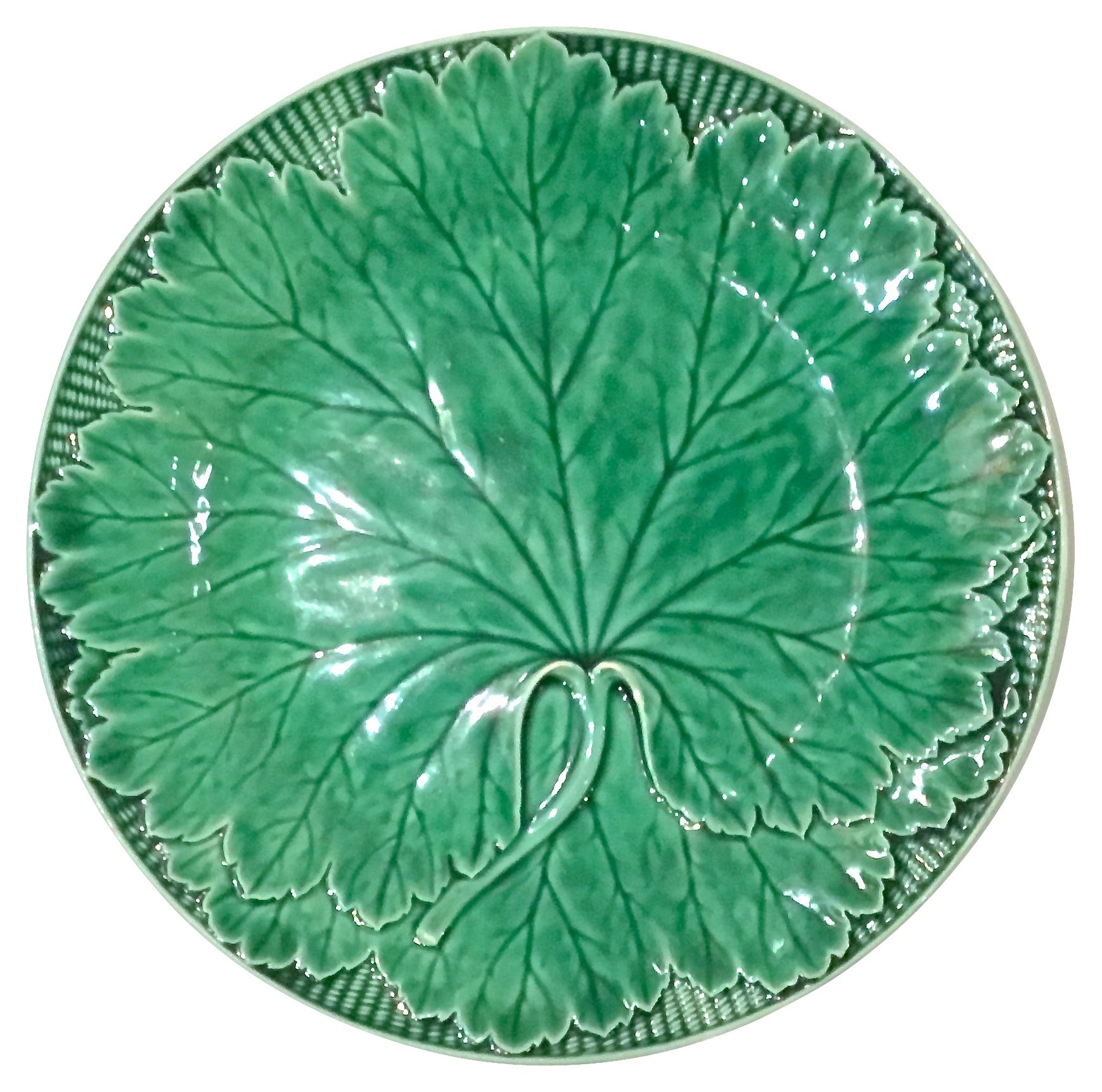 Antique Wedgwood Leaf Majolica Plate~P77428168