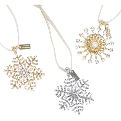 S/3 Snowflake Ornament, Multi~P77604616