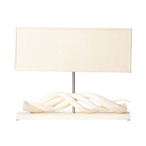 Kudu Horn Table Lamp, Cream~P77536028