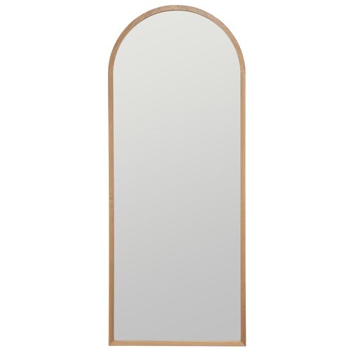 Dalia Arched Wood Floor Mirror, Natural~P111111780