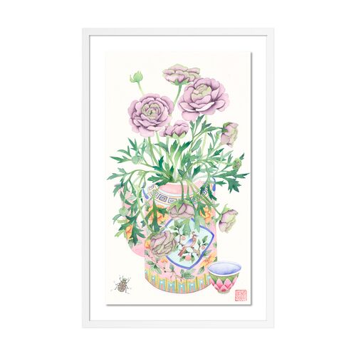Gabby Malpas, Ranunculus in a Peranakan Teapot Gabby Malpas, Ranunculus in a Peranakan Teapot