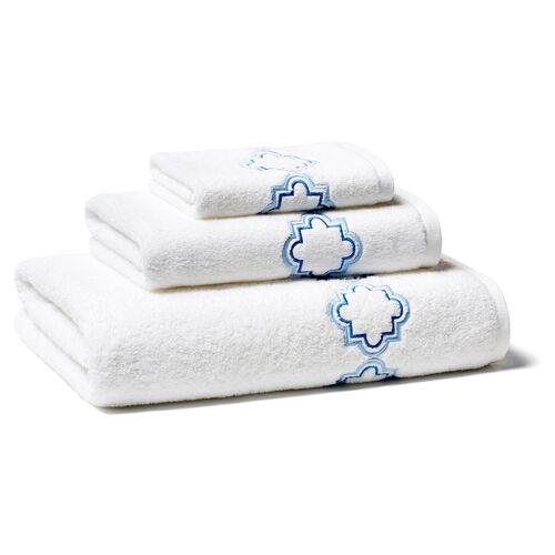 Quatrefoil Towel Set, Blue~P77091631