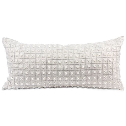 Chakor 14x30 Lumbar Pillow, White Linen~P77561134