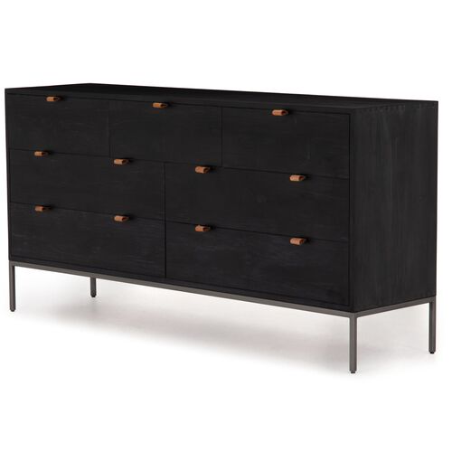 Justina 7-Drawer Dresser, Black Wash Poplar~P77595381