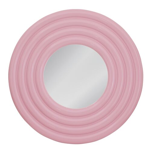 Rumi Wall Mirror, Glossy Pink