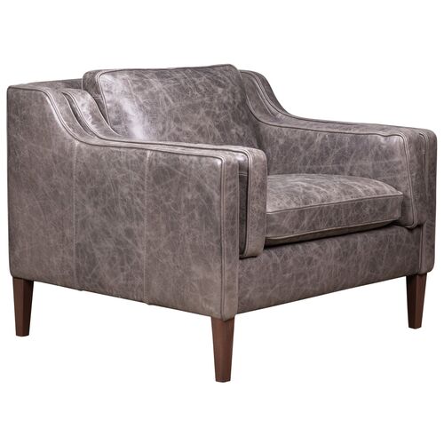 Sedgwick Leather Chair, Venerando Smoke